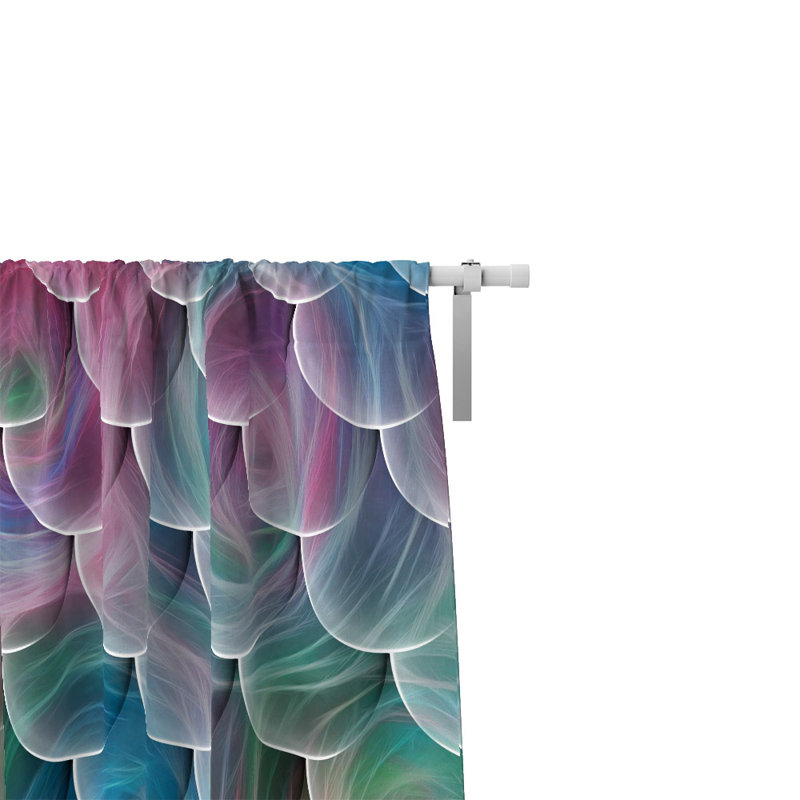 Panneaux de rideaux géométriques semi-transparents (DSQ est réglé à 2), l 40 po x L 61 po