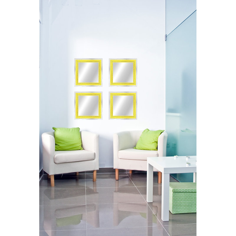 Natural Wood, 20.5" x 20.5", White/Yellow