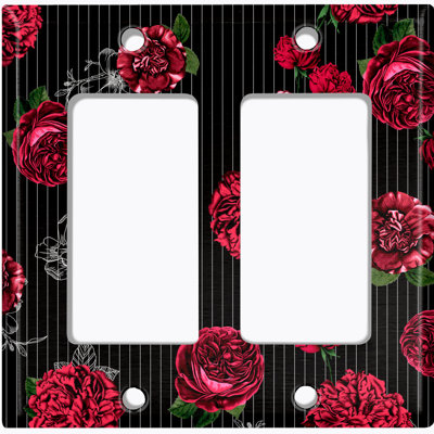 Plaque murale à 2 interrupteurs Red Roses