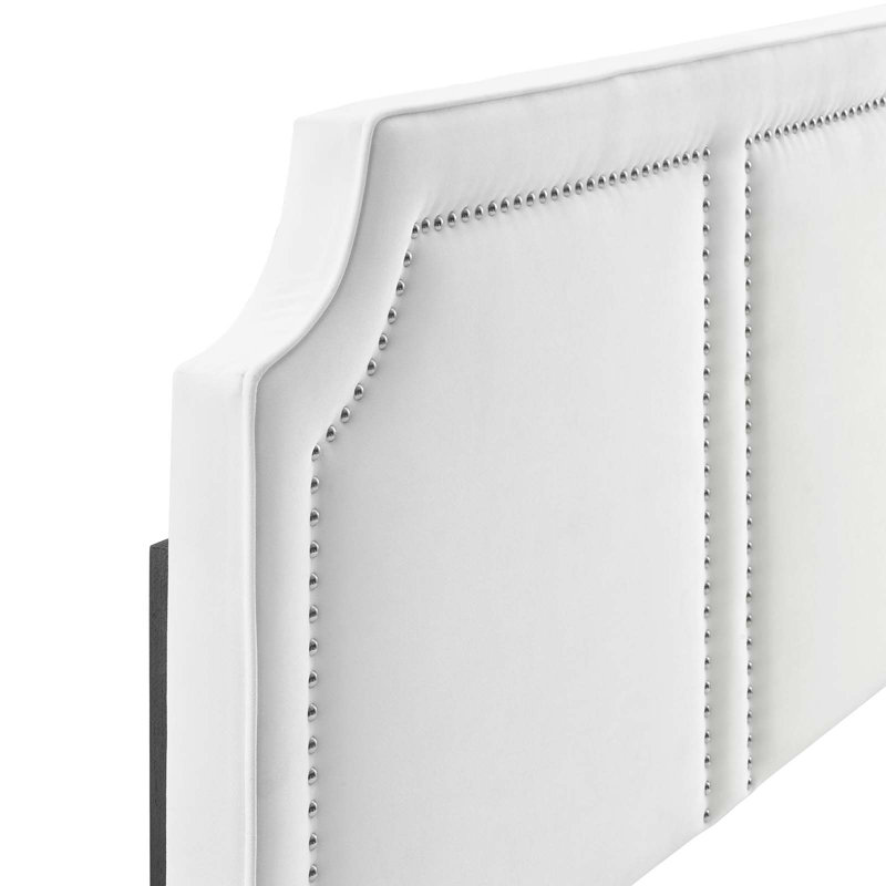 Tête de lit en velours Cynthia Performance de Modway, Simple, Blanc