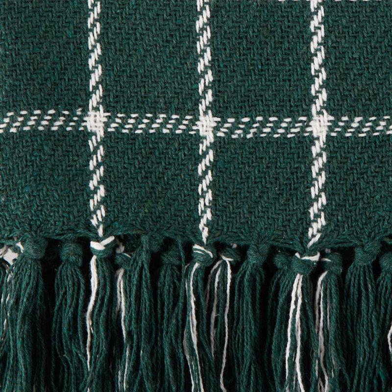 Jeté en coton , Vert foncé