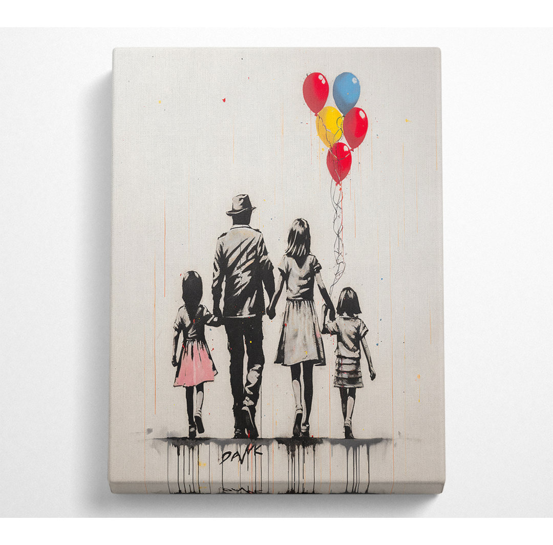 Familie Ballons - Kunstdrucke auf Leinwand