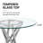 47.2" Modern Round Glass Dining Table, Tempered Glass Table with Gloss Stainless Legs-1312266918-1312266913
