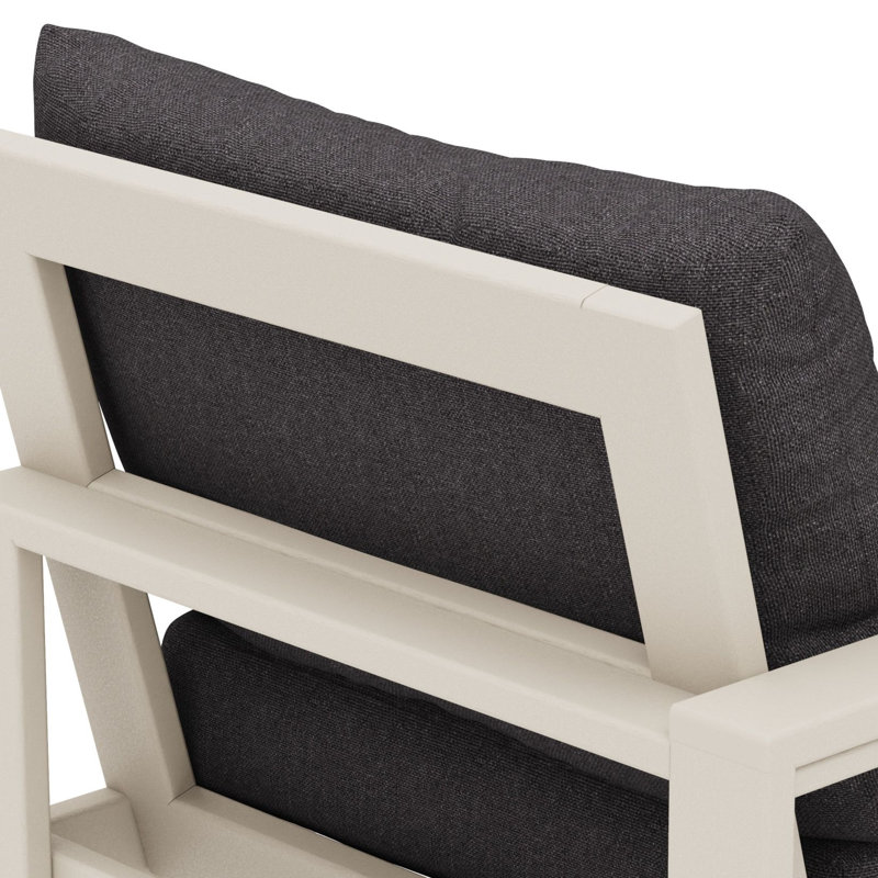 Chaise gauche modulaire POLYWOOD® Edge, Gris anthracite cendré, Sable