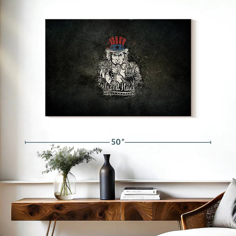 Lelar Grunge Uncle Sam, 26" H x 39" W