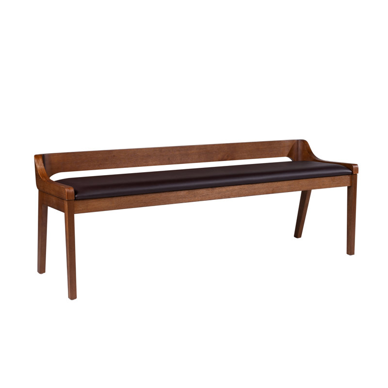 Banc en simili cuir Aybri, Brun / châtaignier