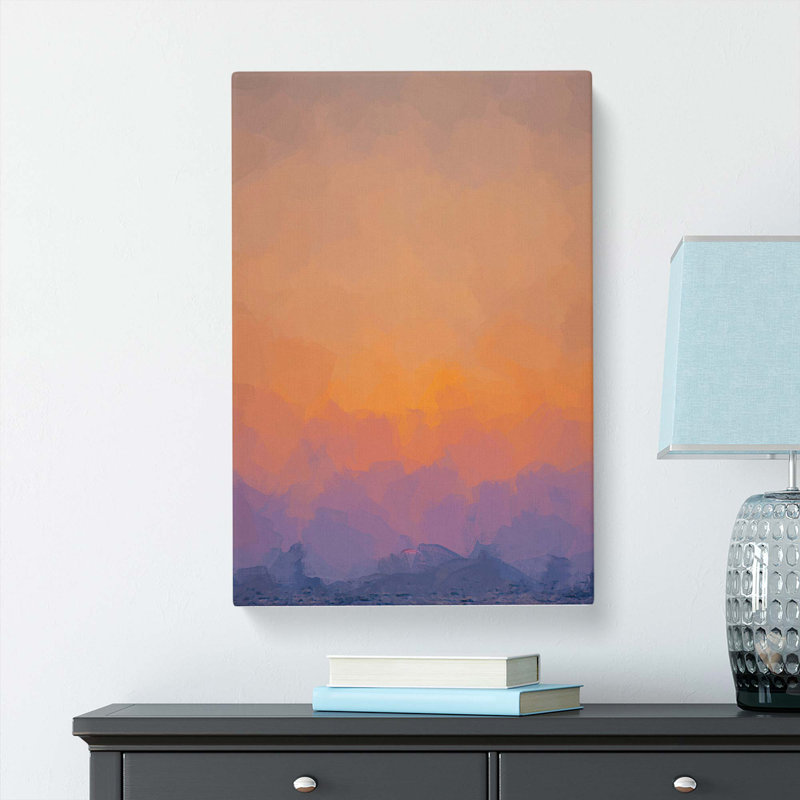 End of the Sunset in Abstract - Wrapped Canvas, 60cm H x 40cm W x 3cm D