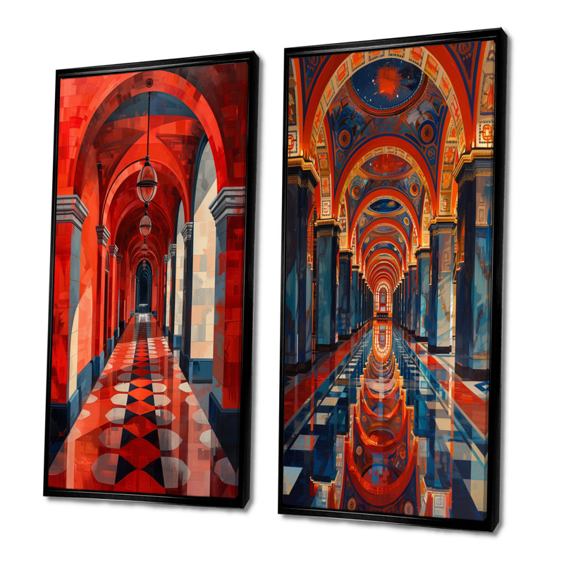 Ensemble de 2 pièces d'art mural, H 40 po x l 40 po, Impression encadrée, Noir, noir, noir, noir