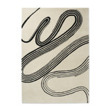 Decor Hand Tufted Wool Abstract Area Rug in Black/Soft Sand