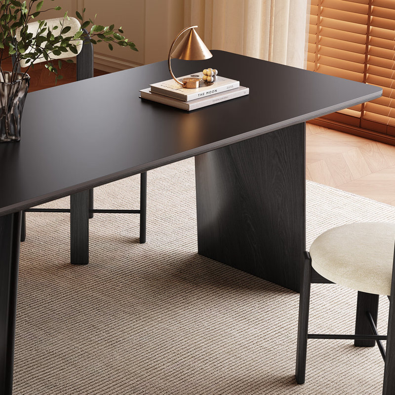 Table de salle à manger rectangulaire French French, Noir