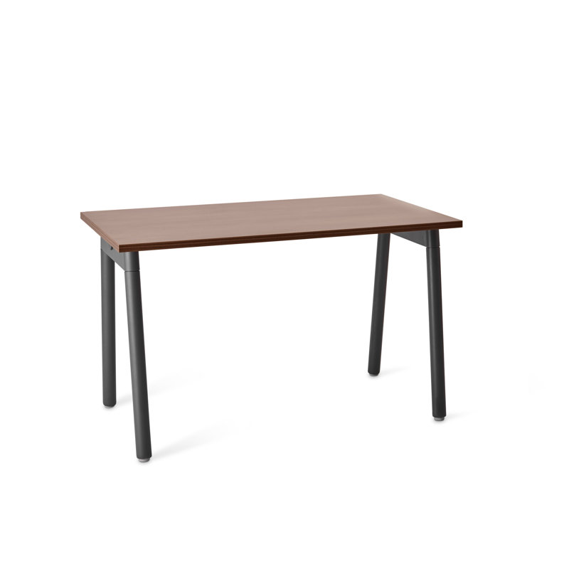 Series A Metal Base Writing Desk, Natural Oak/White, 47"L x 27"D x 29"H