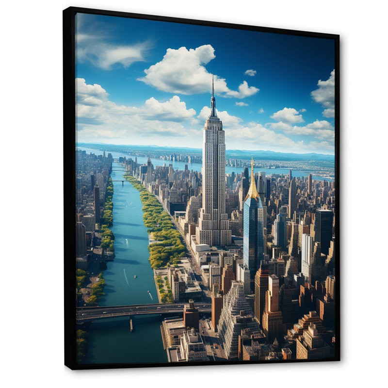 «Carmagrim New York City City», reproduction sur toile, H 40 po x l 30 po x P 1,5 po, Cadre flottant noir