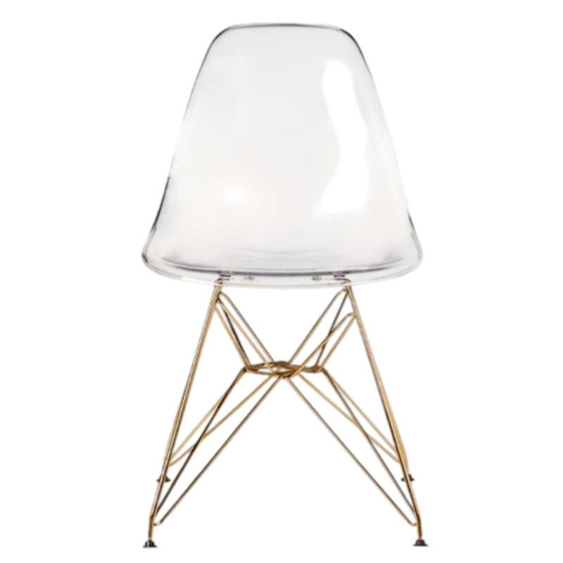 Chaise transparente Leffie, Or