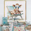 Vache se prélassant avec lunettes de soleil I - reproduction sur toile-86808323-110954785