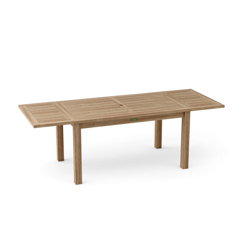 Extendable Rectangular Teak Outdoor Dining Table