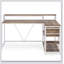 Bureau de bureau en L de 55 pouces avec élévateur de moniteur, tiroirs et tablettes de rangement, bureau d'ordinateur de coin pour les petits espaces, table d'écriture de style maison de campagne