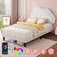Upholstered Bed With Adjustable  Headboard Velvet-1161744628-1144834471