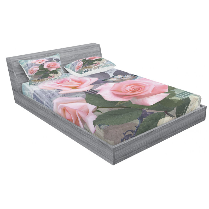 Pearls Microfiber Sheet Set, Queen Sheet Set with Fitted Sheet