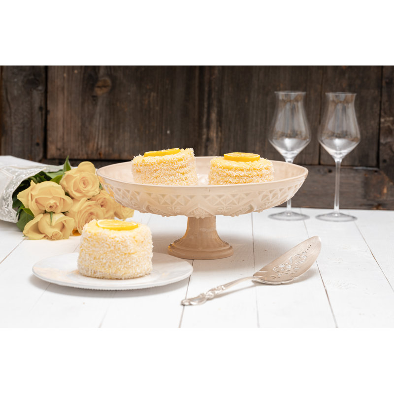 Vintage Inspired Ceramic Ceramic Cake Stand, Beige