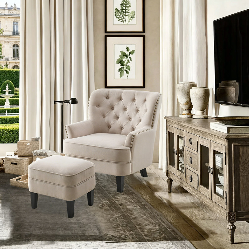 1 ensemble de fauteuils Mid Century, Polyester naturel