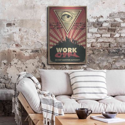 'Work' Metal Wall Art