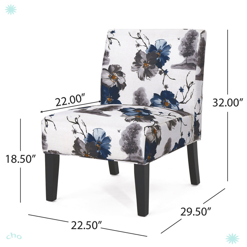 Chaise d'appoint moderne pour le salon, Blanc / bleu incorrect