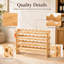 Natural Bamboo 36-Bottle 4-Tier Stackable Modular Wine Rack Tabletop Display Shelf Storage Organizer for Home Bar Kitchen Wine Cellar
