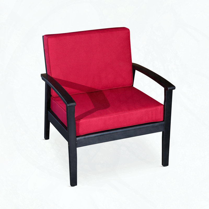 Chaise longue avec coussins Deep Eucalyptus, Espresso