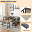 Ensemble de table de salle à manger 3 pièces pour 4 personnes avec porte-bouteilles et bancs, ensemble de tables de cuisine peu encombrantes avec tablettes de rangement pour petits espaces, gris-129674804-129674806-129674808-129674810
