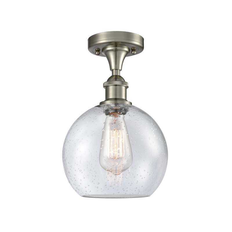 Plafonnier semi-encastré 1 lumière 8 po Cindi, DEL, Nickel satiné brossé