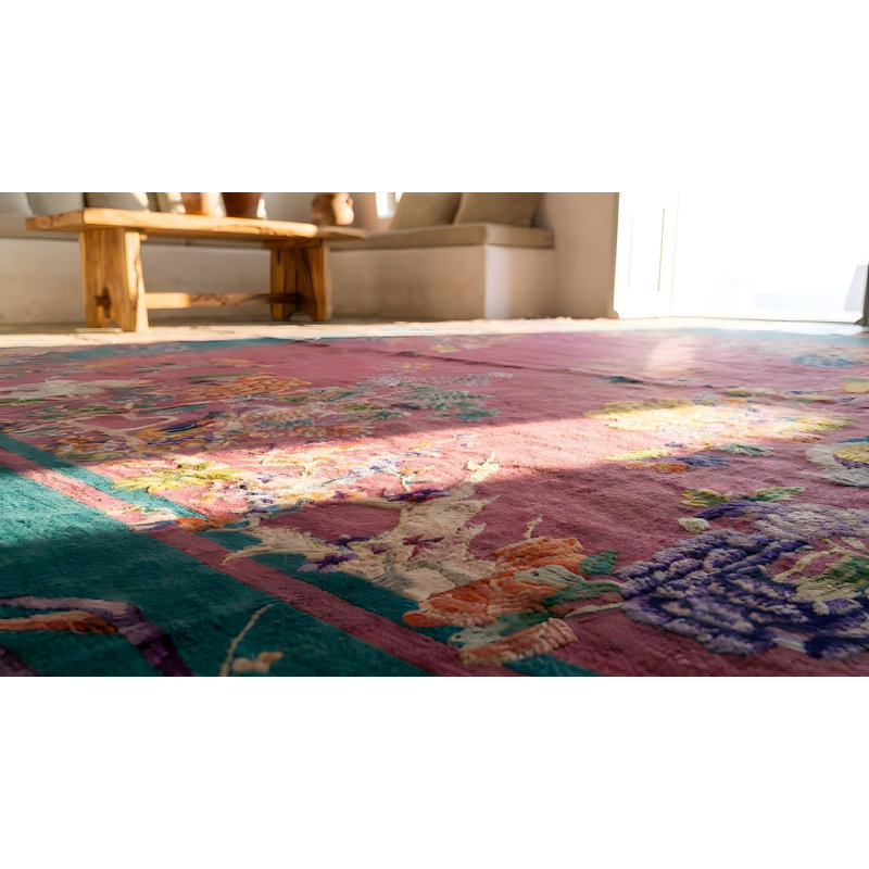 Chinese Antique - Art Deco Rectangle Room Size Wool Knotted 1920s Rug