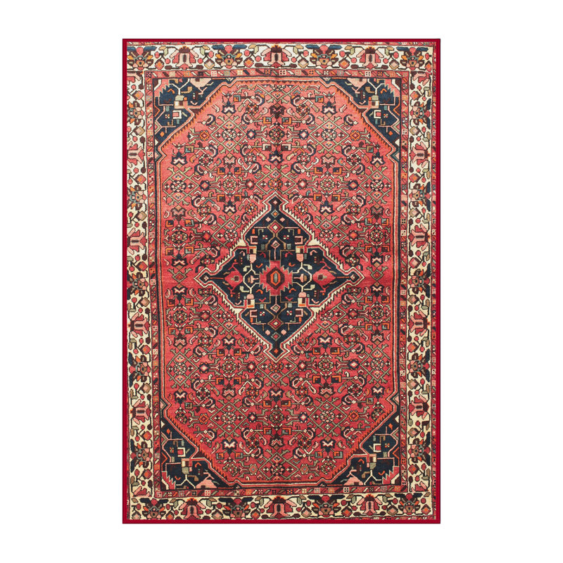 Tapis rouge/bleu traditionnel Atropos, Rectangle 5 pi x 7 pi