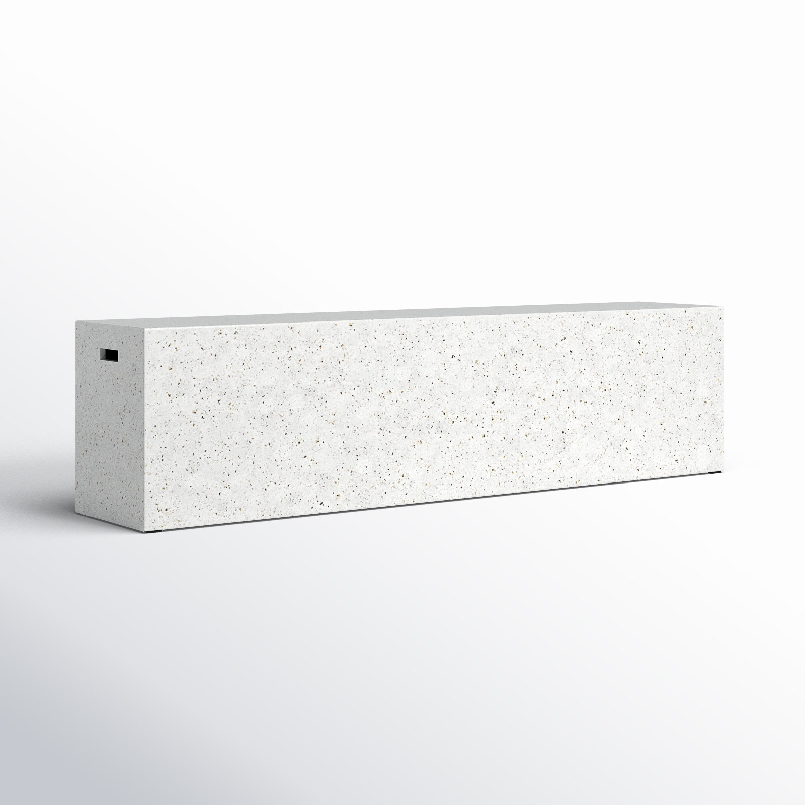Kareen Bench, Ivory Terrazo, 18"H x 70.75" W x 14" D