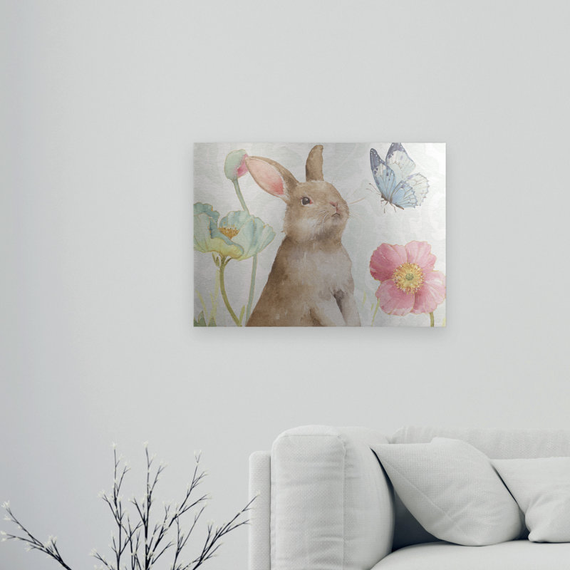Art audacieux en aluminium brossé «Spring Softies Bunnies II» par Lisa Audit