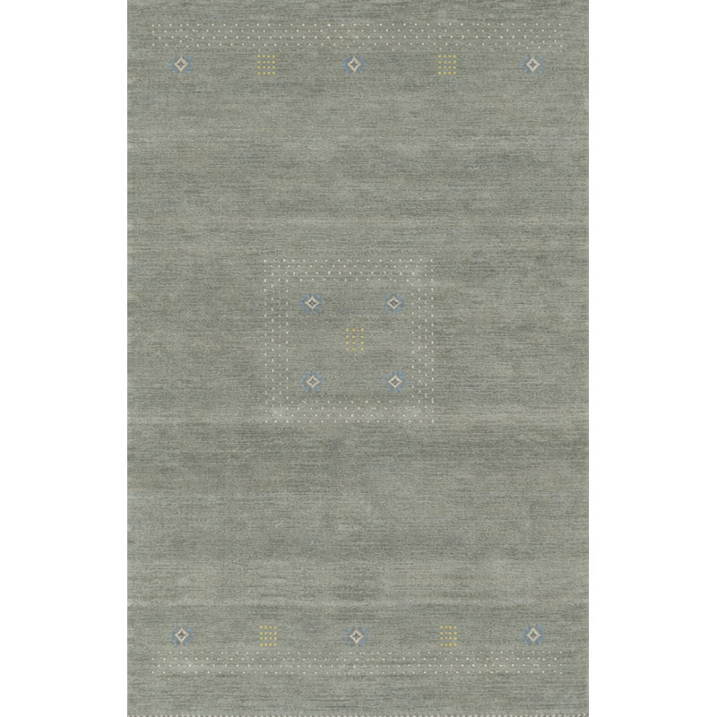 Tapis gris en laine fait à la main Kristilyn, Rectangle 2 pi x 4 pi