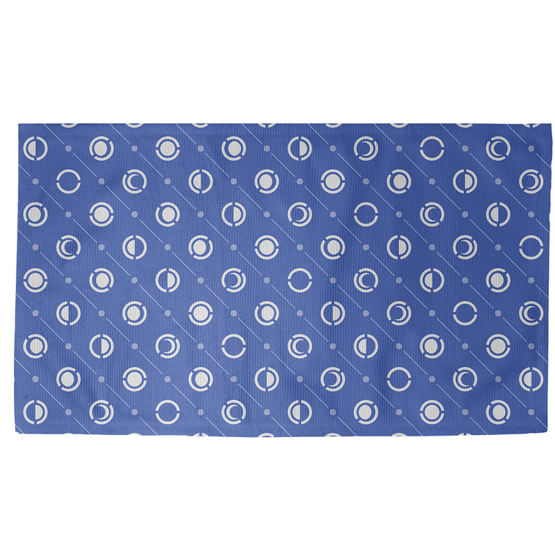 Bleu Tapis décoratif phases de lune classiques, Rectangle 2 pi x 3 pi