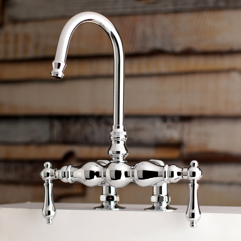 Baignoire sur pattes à deux poignées, Chrome poli