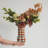Grid Pattern Enameled Iron Vase