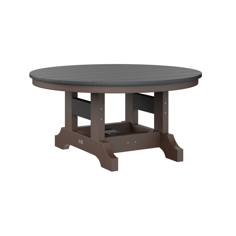 Garden Classic Outdoor Round Coffee Table, Black, Chocolate Brown