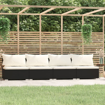 110.2" Wide Rectangle Patio Sofa with Cushions by Latitude Run