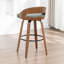 Swivel Upholstered and Faux Leather Bar Stool-964454553-964454555