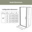 72 po H Porte de douche pivotante demi-cadre en noir mat avec verre transparent-89254350