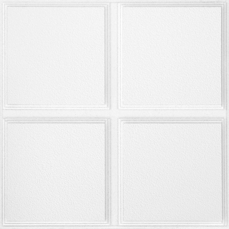 Cascade Square Tegular 15/16 2 ft. x 2 ft. Drop-In Mineral Fiber Acoustic Ceiling Tile in White, Set of 12
