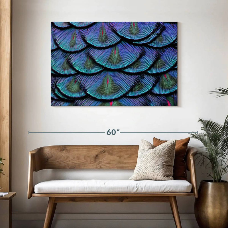 Peacock Tail Feathers, 30" H x 45" W