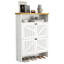 Armoire à chaussures blanche multi-fonctionnelle à quatre couches, 31,5 * 9,5 * 42,3 pouces, présentoir supérieur et espace temporaire, fabrication