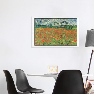 Field Of Poppies, Auvers-sur-Oise, 1890 by Vincent Van Gogh - Floater Frame Painting on Canvas