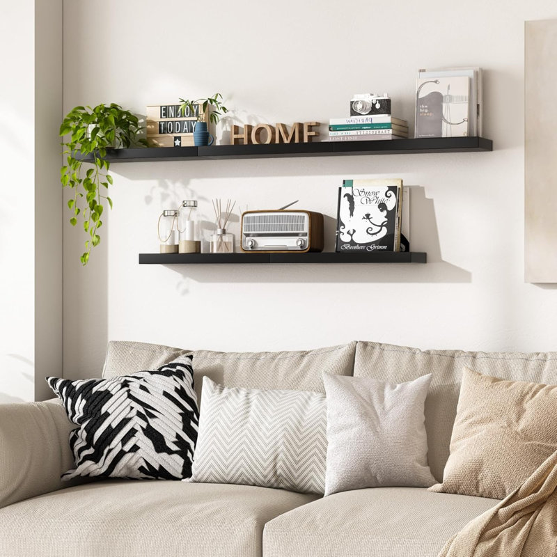 Tablettes flottantes 15,8 po pour mur, tablettes murales avec support invisible pour salle de bain, salon, chambre à coucher, cuisine, bureau (paquet de 5)