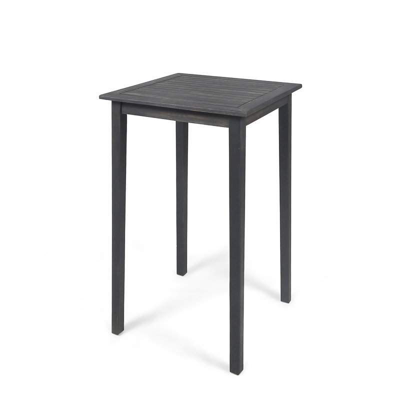 Outdoor  Wood Square Bar Table, Dark Gray