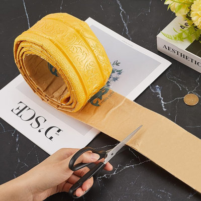 5 Rolls Peel and Stick Wallpaper Border, 3D Self-Adhesive Baseboard Trim 90"x3.14" Flexible Moulding for Wall, Mirror, Kitchen, Bathroom, Easy DIY Home Decor