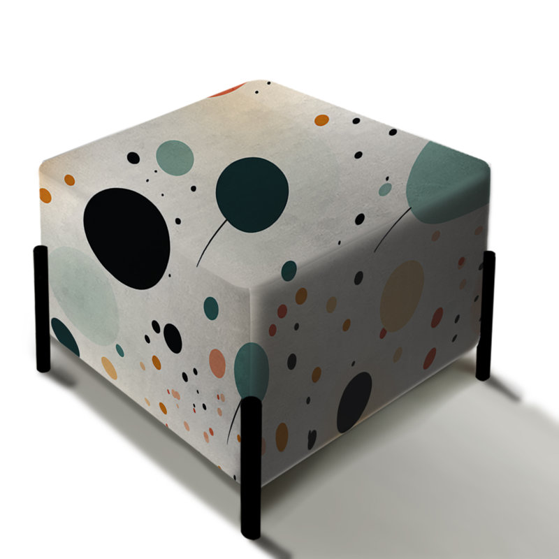 Motif scandinave simplicité à pois - Repose-pieds carré à pois